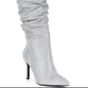 Gianni Bini x Nastia Liukin Kiki Rhinestone Slouchy Pointed Toe Dress Boots 7M